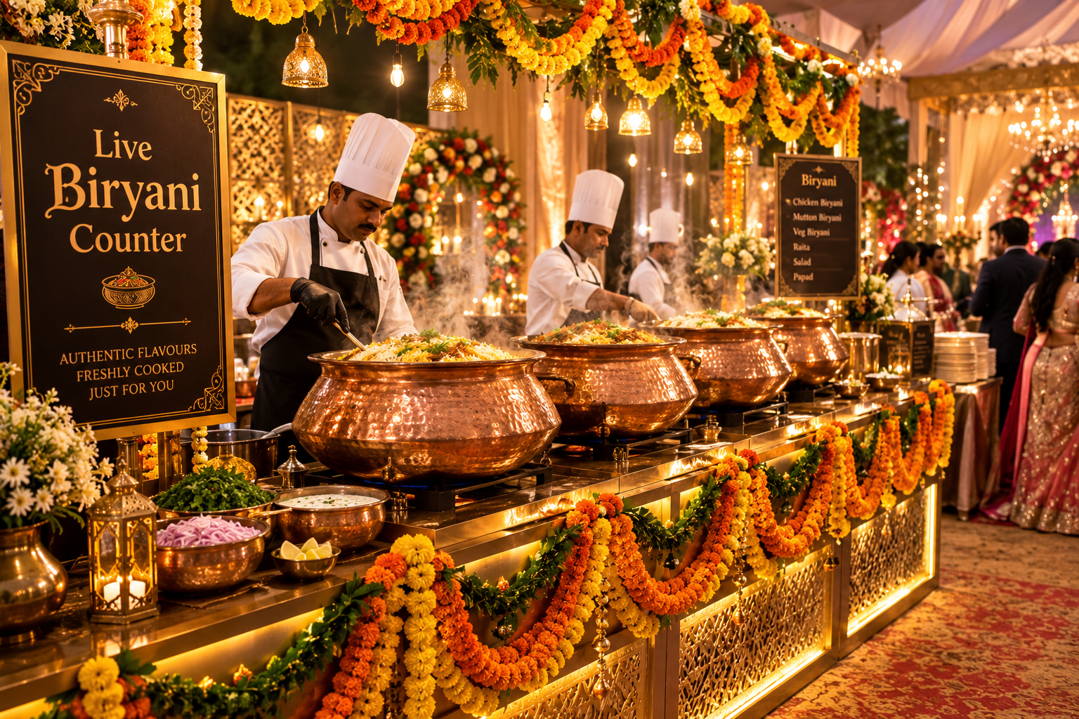 Biryani served at a live counter